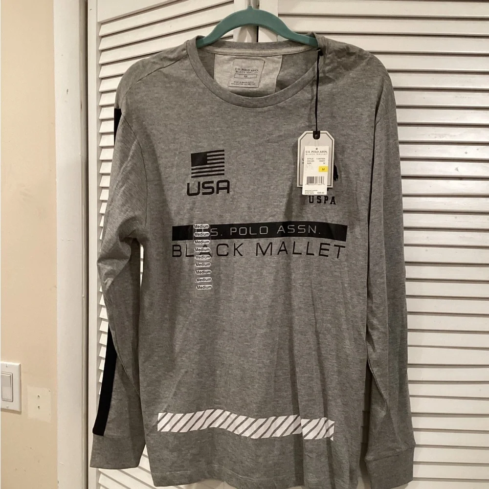 U.S. Polo Assn. Gray Long Sleeve Shirt “Black Mallet” Collection - Picture 6 of 6